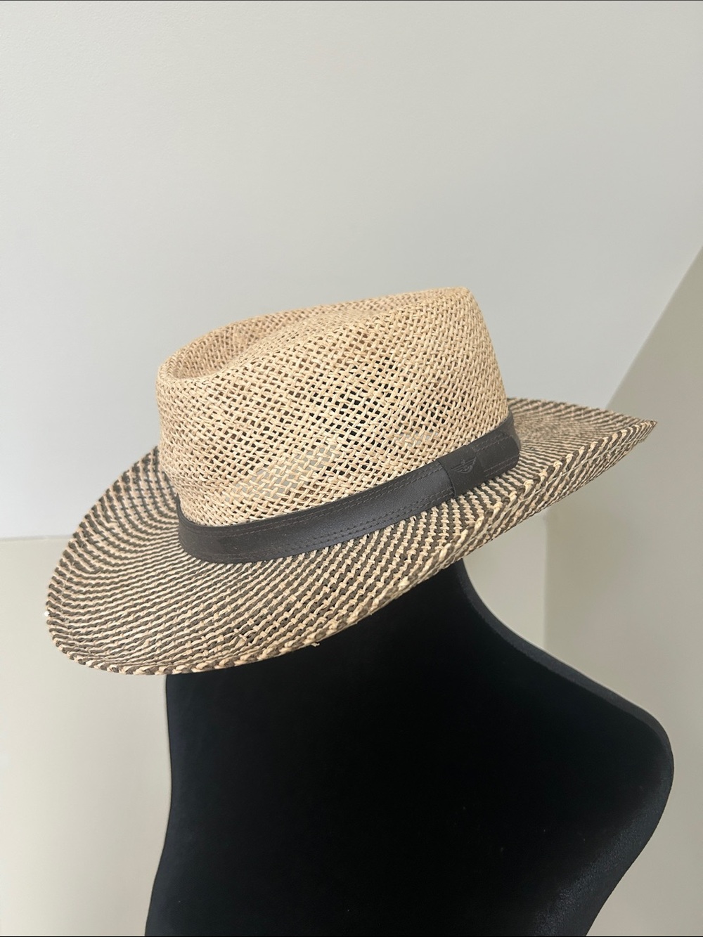 Dockers Two-Tone Straw Fedora with Black Band